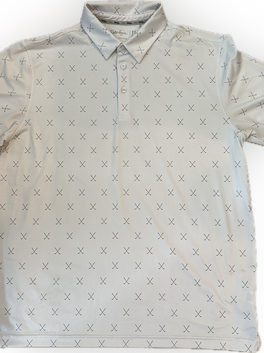White Walter Hansen golf shirt with golf club design 🏌️